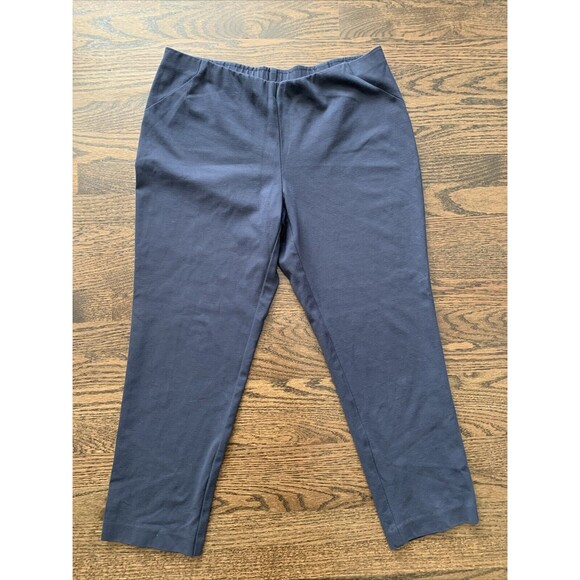 J.Jill Leggings  pants Medium Ponte‎ Slim Leg Trousers Stretchy Waist Navy Blue - Picture 1 of 7